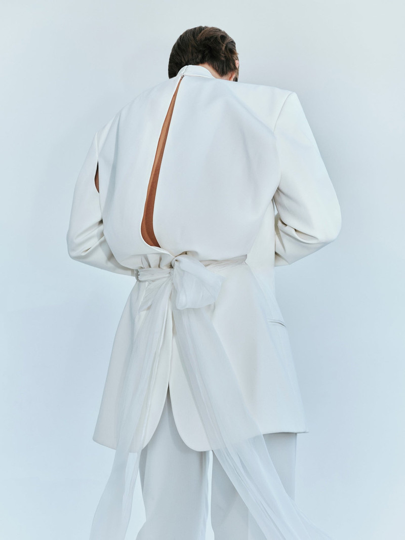 Intimate Bow Back Twill Blazer 1