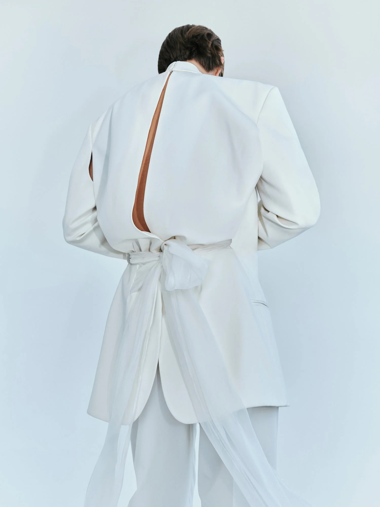 Intimate Bow Back Twill Blazer - 1