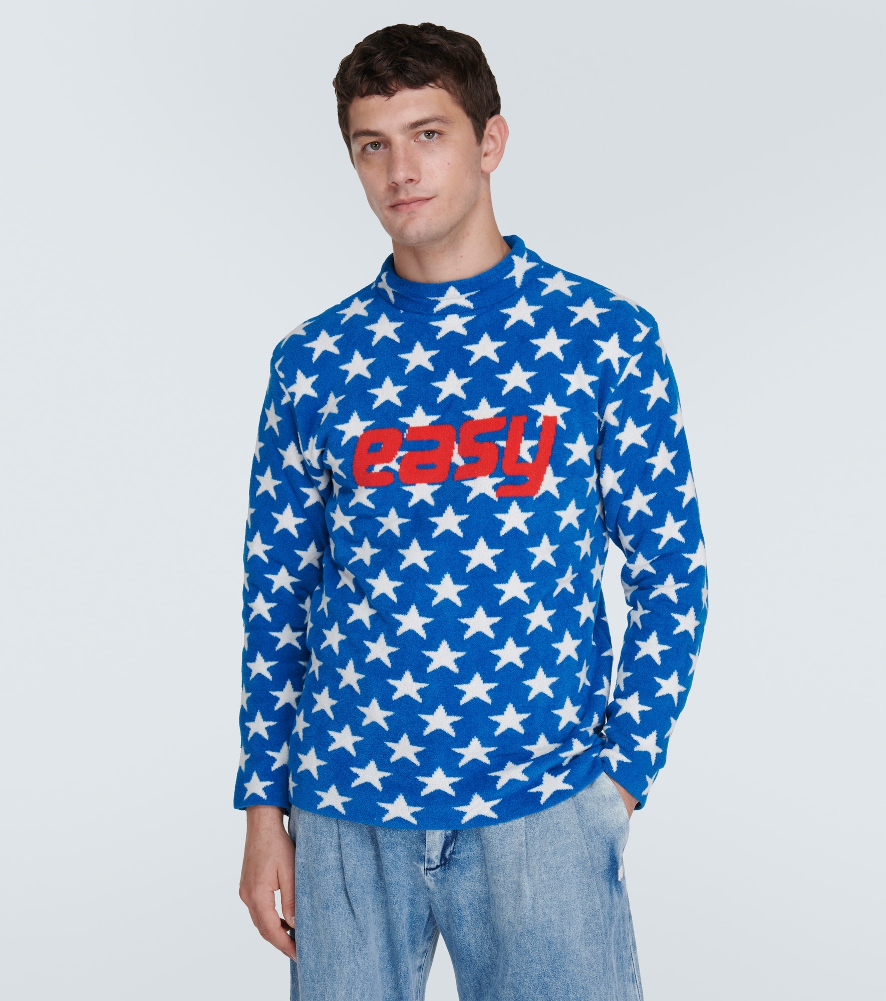 Printed cotton-blend sweater - 3