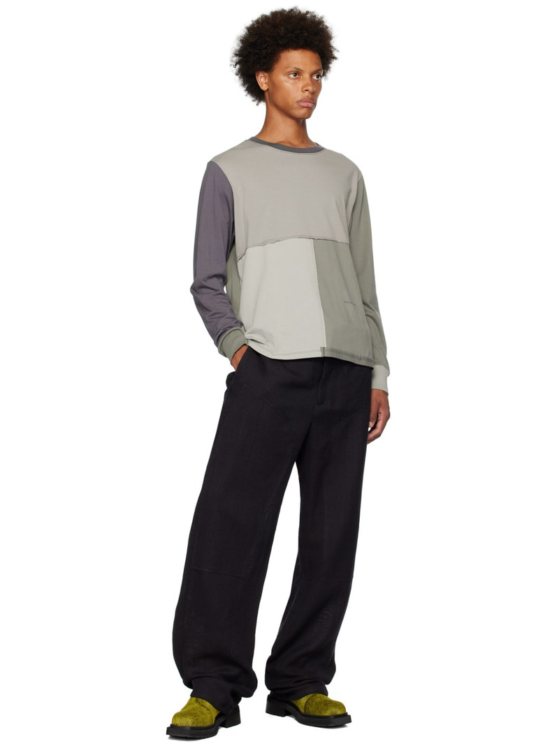 ECKHAUS LATTA Gray Lapped Long Sleeve T-Shirt outlook