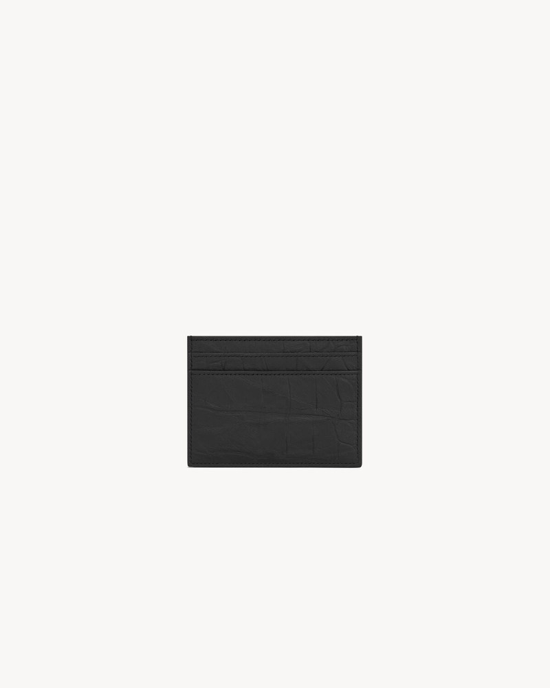 SAINT LAURENT CASSANDRE CARD CASE IN CROCODILE-EMBOSSED LEATHER outlook