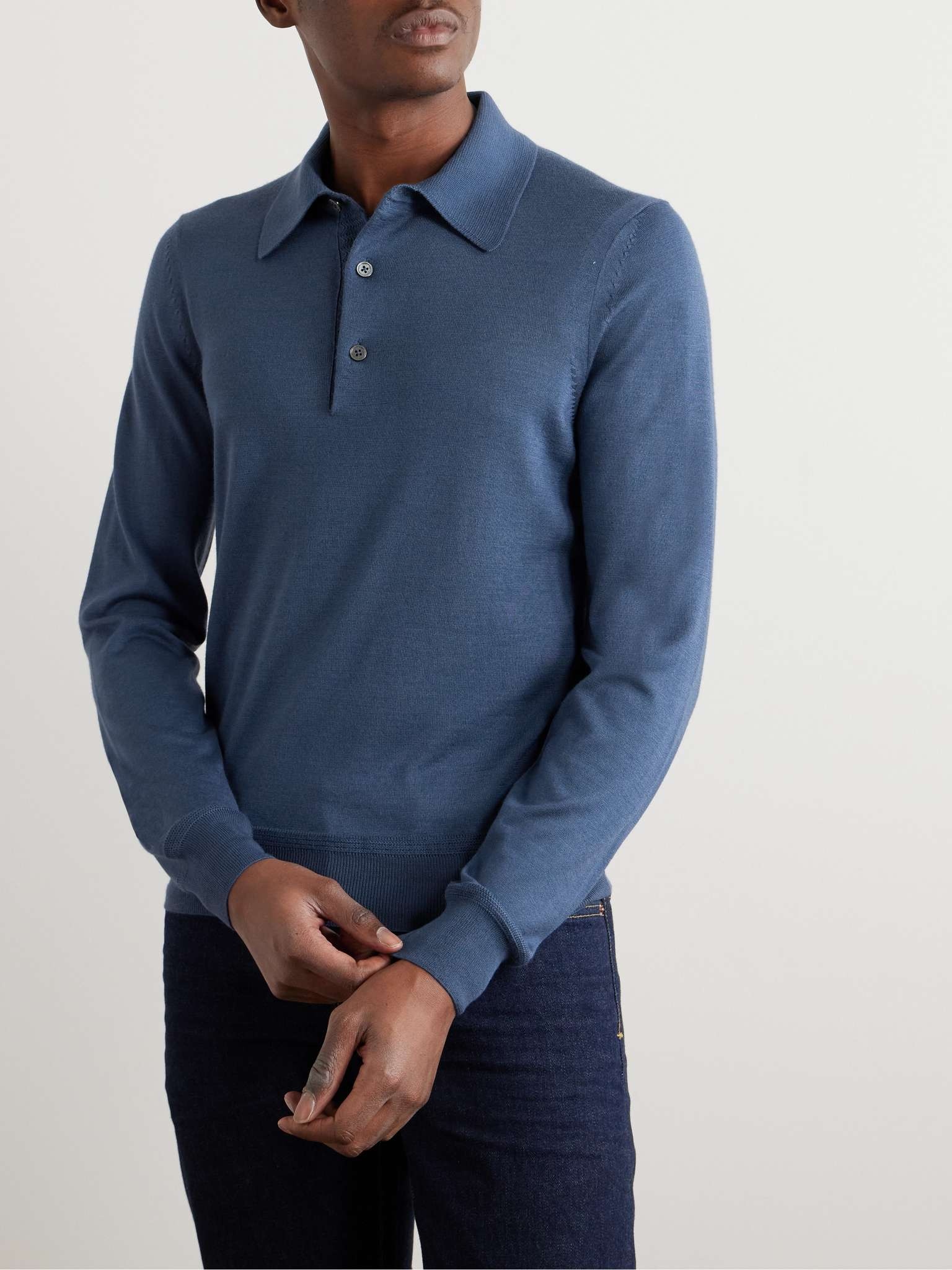 Slim-Fit Cashmere and Silk-Blend Polo Shirt - 3
