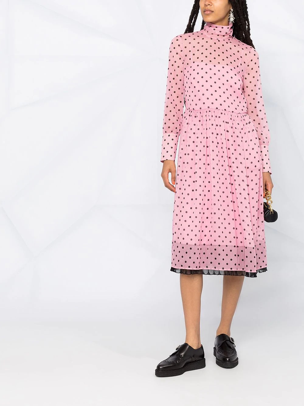 light crepe lamé polka dot dress - 2