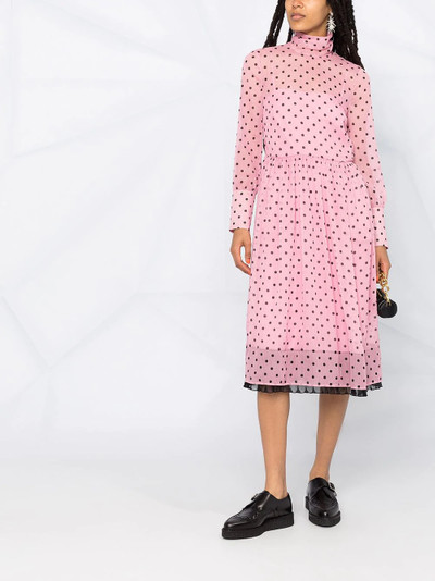 REDValentino light crepe lamé polka dot dress outlook