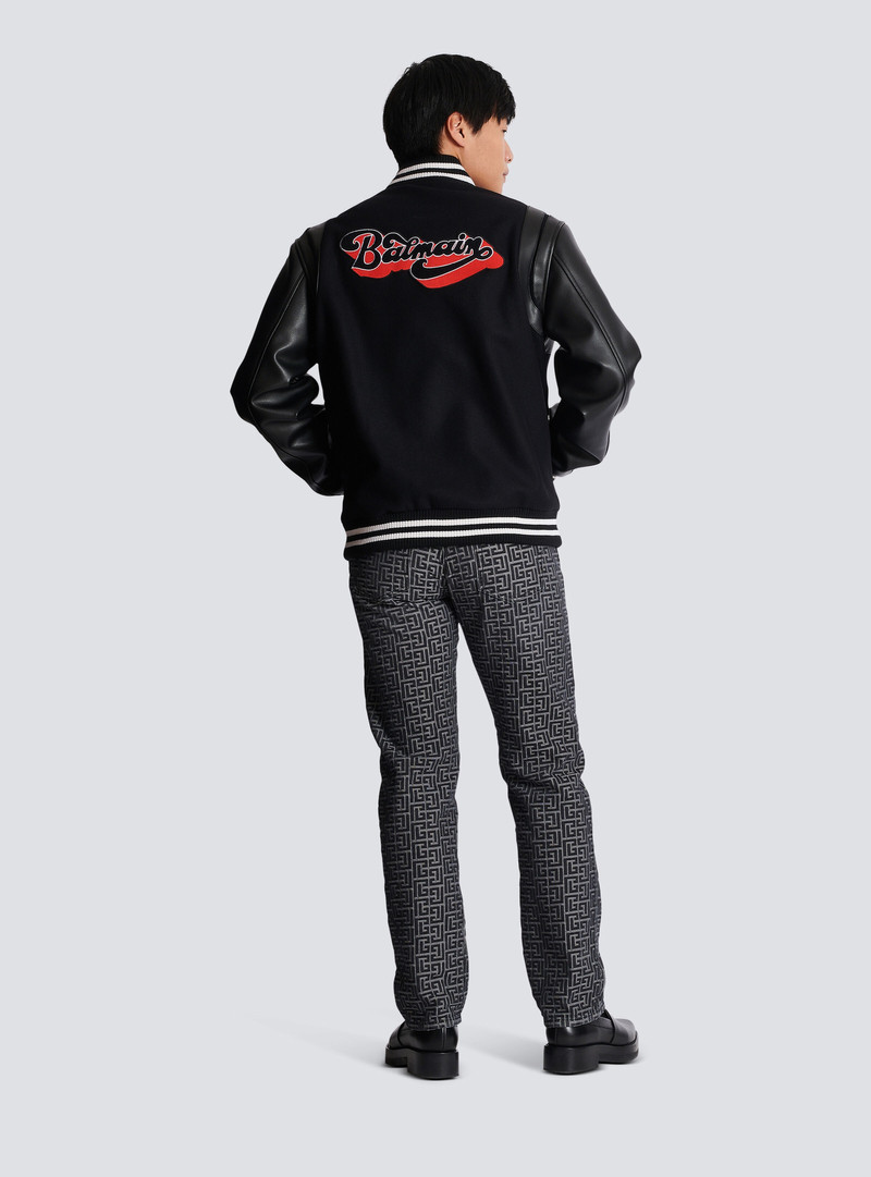 Balmain leather and wool jacket 4