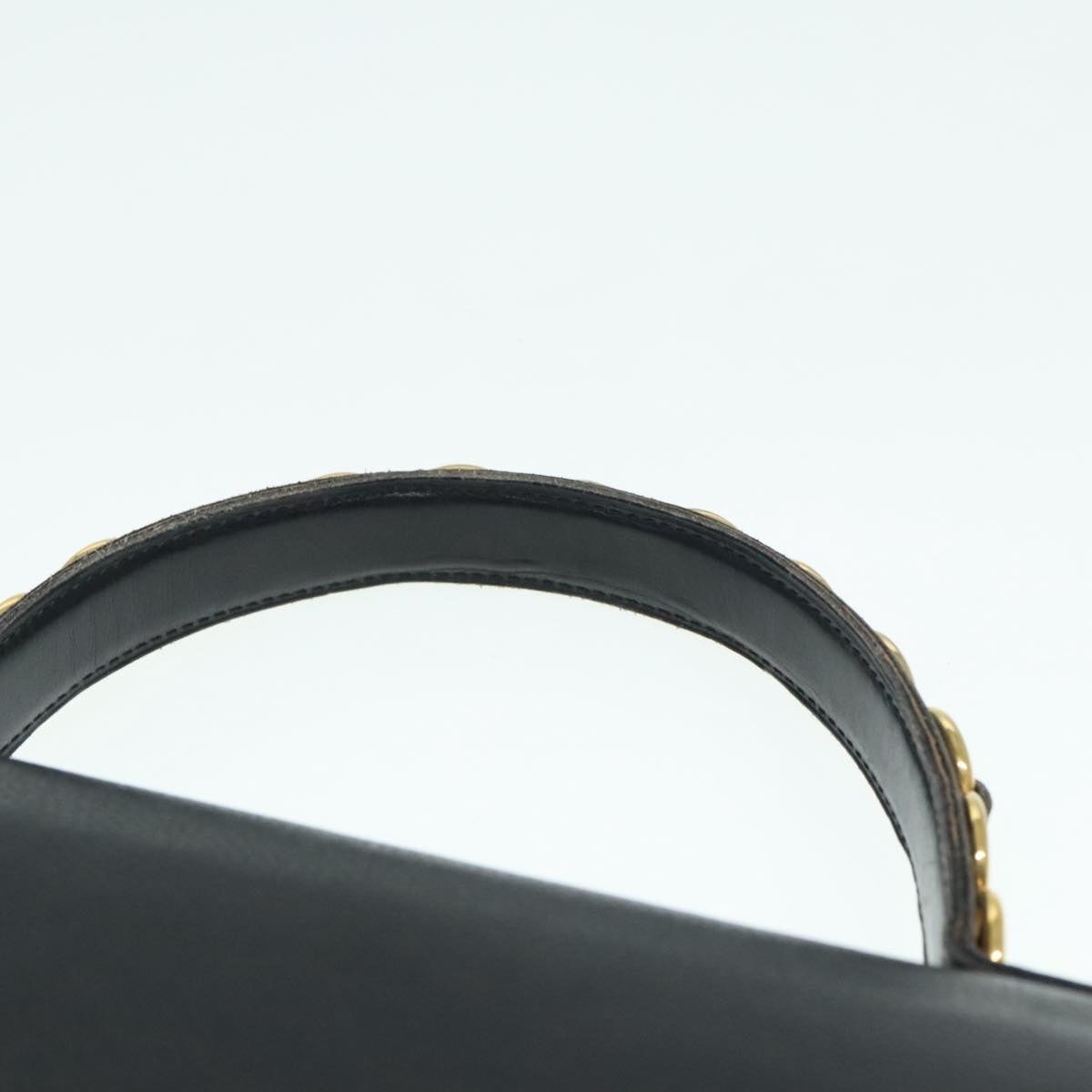 DIOR Hand Bag Leather Black Gold - 6