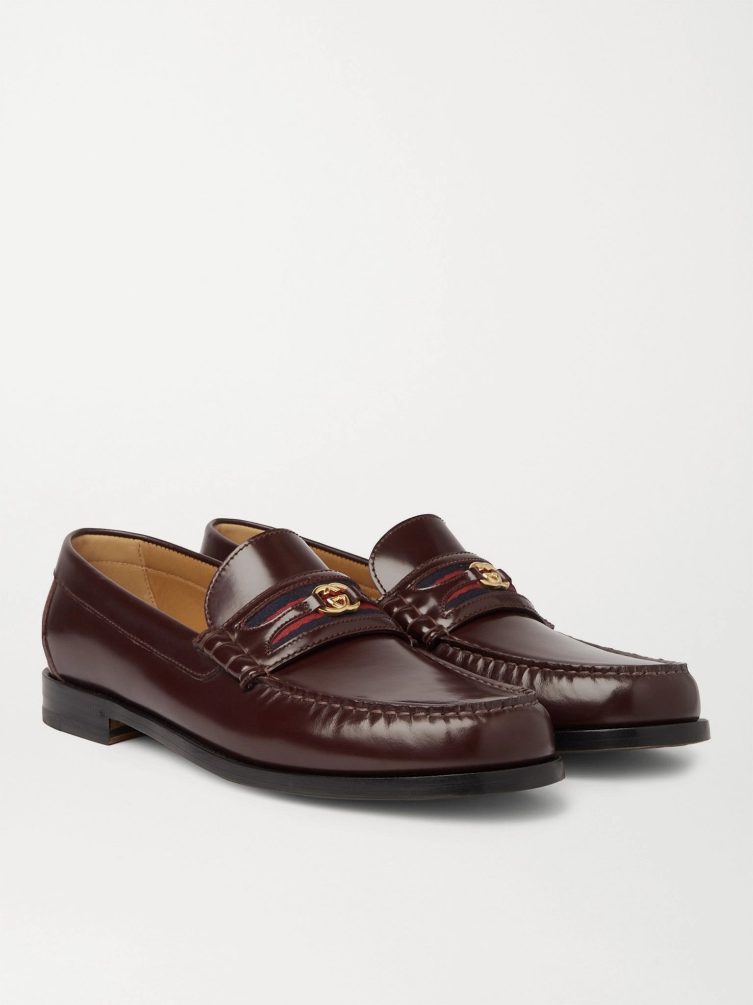 Kaveh Webbing-Trimmed Leather Loafers - 2