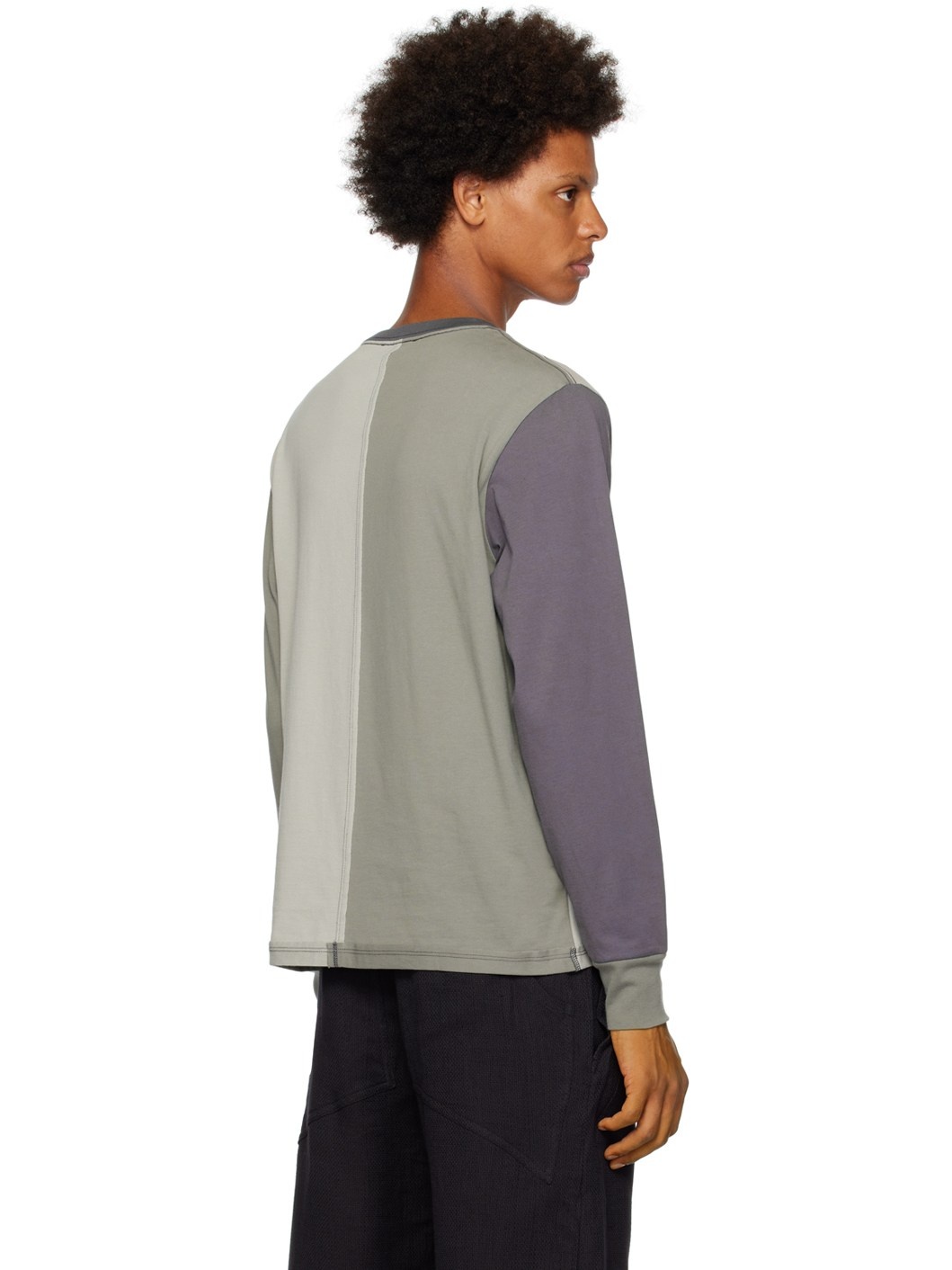 Gray Lapped Long Sleeve T-Shirt - 3
