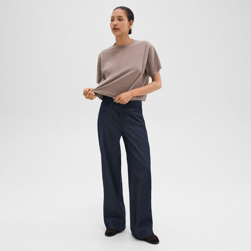 Theory Boxy Tee in Regal Wool outlook