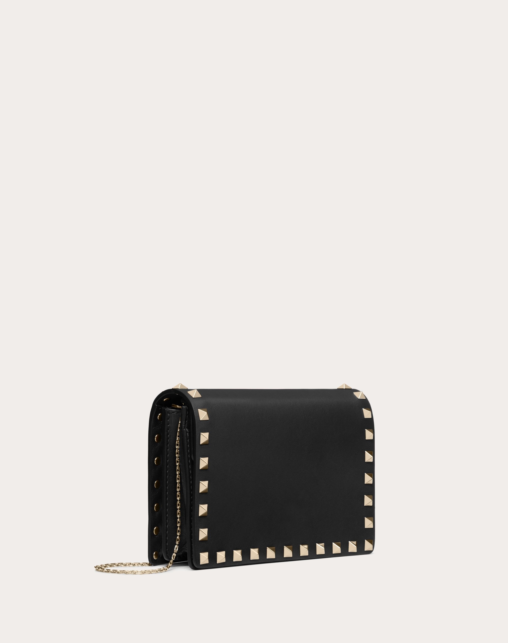 VALENTINO ROCKSTUD CALFSKIN CHAIN POUCH