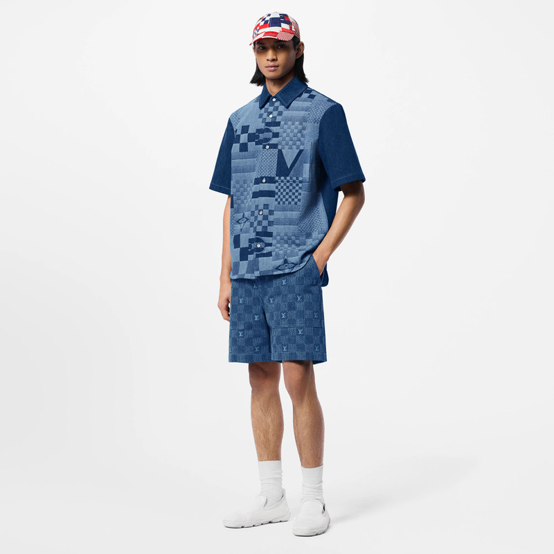 Louis Vuitton Printed Short-Sleeved Denim Shirt outlook