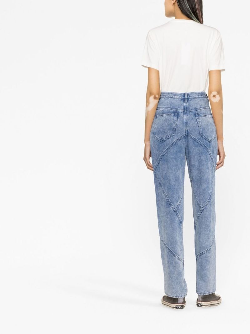 panelled straight-leg jeans - 3