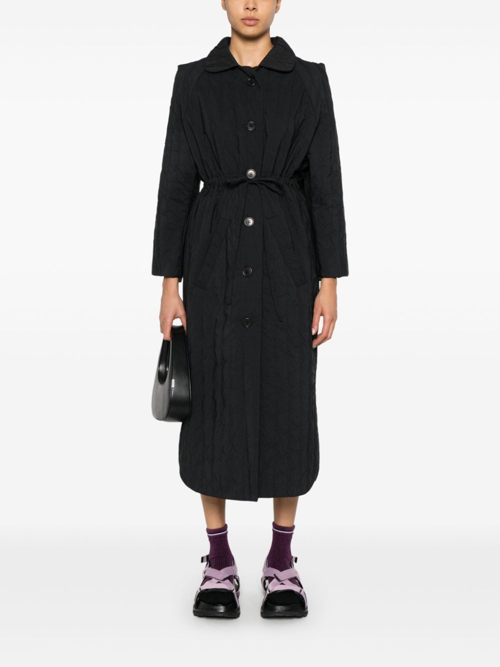 Long Bind quilted coat - 2