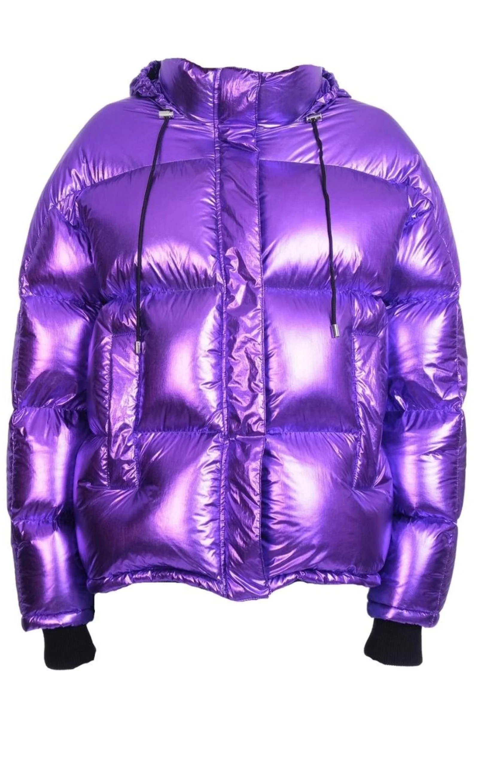 Viola Metallic Puffer Jacket in Shiny Polyamide - 1