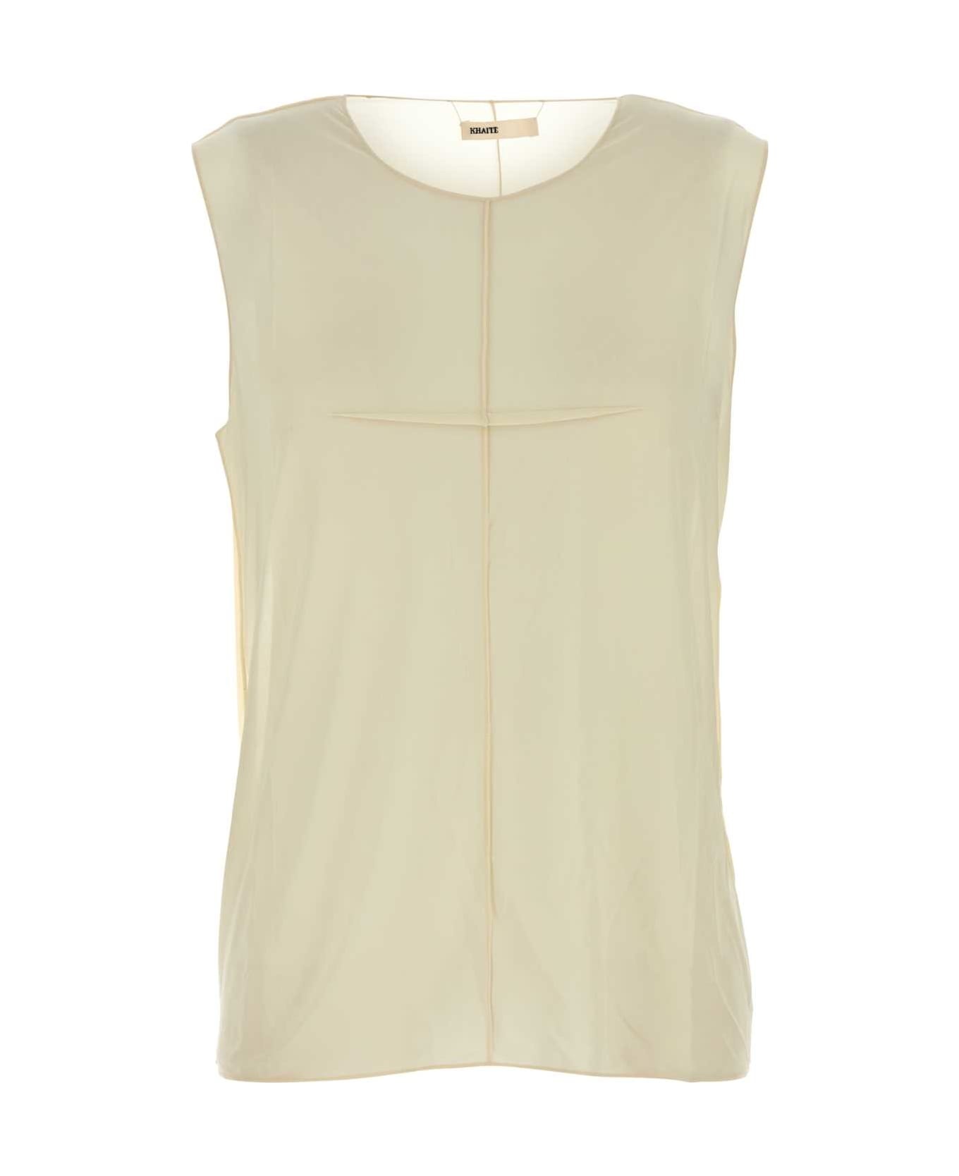 Cream Stretch Cupro Allo Top - 1