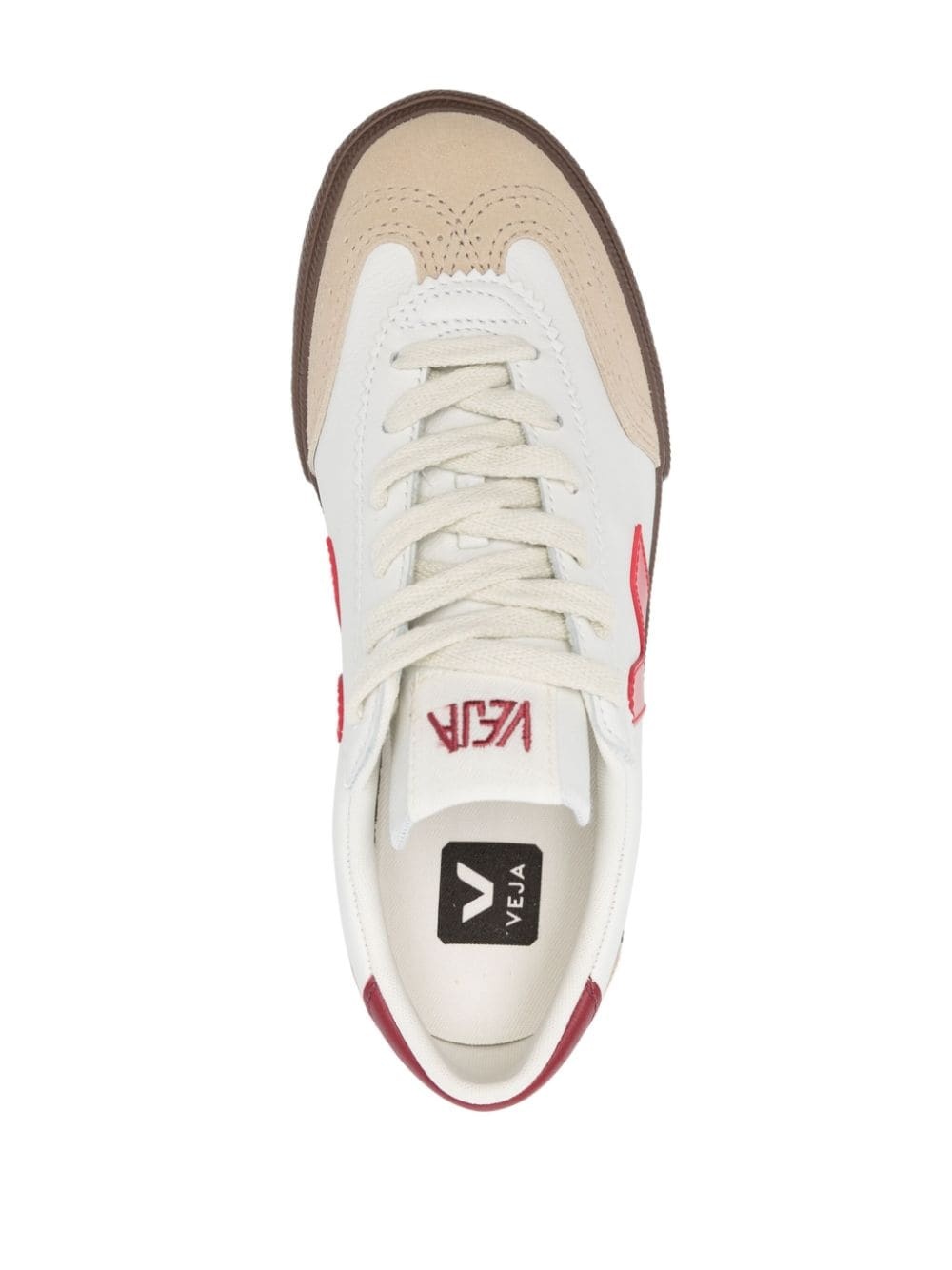 Volley panelled leather sneakers - 4