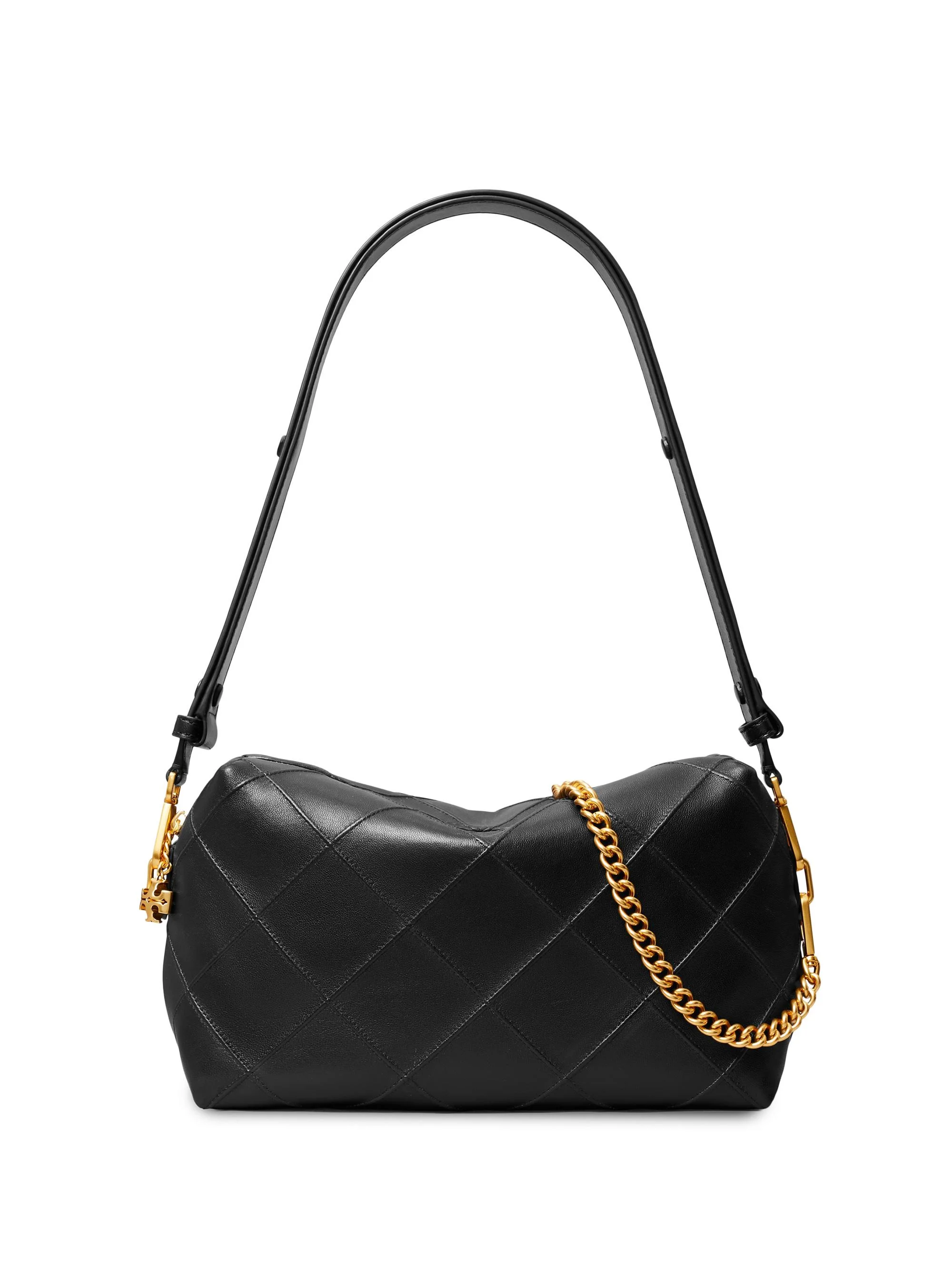 Women's Fleming Large Leather Shoulder Bag - Black - 1