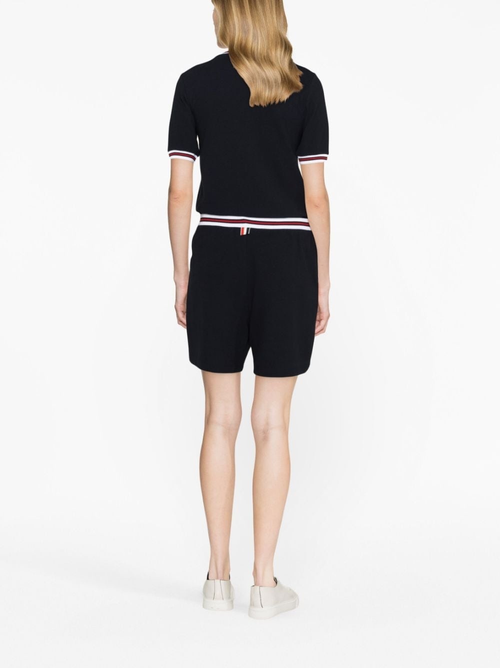 RWB-waist logo-patch shorts - 4