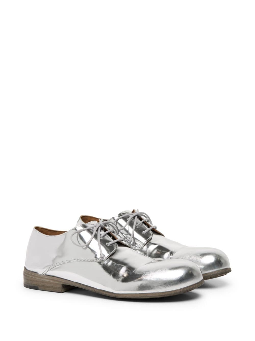 metallic leather derby shoes - 2