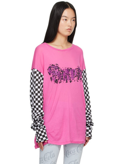 ERL Pink Printed Long Sleeve T-Shirt outlook