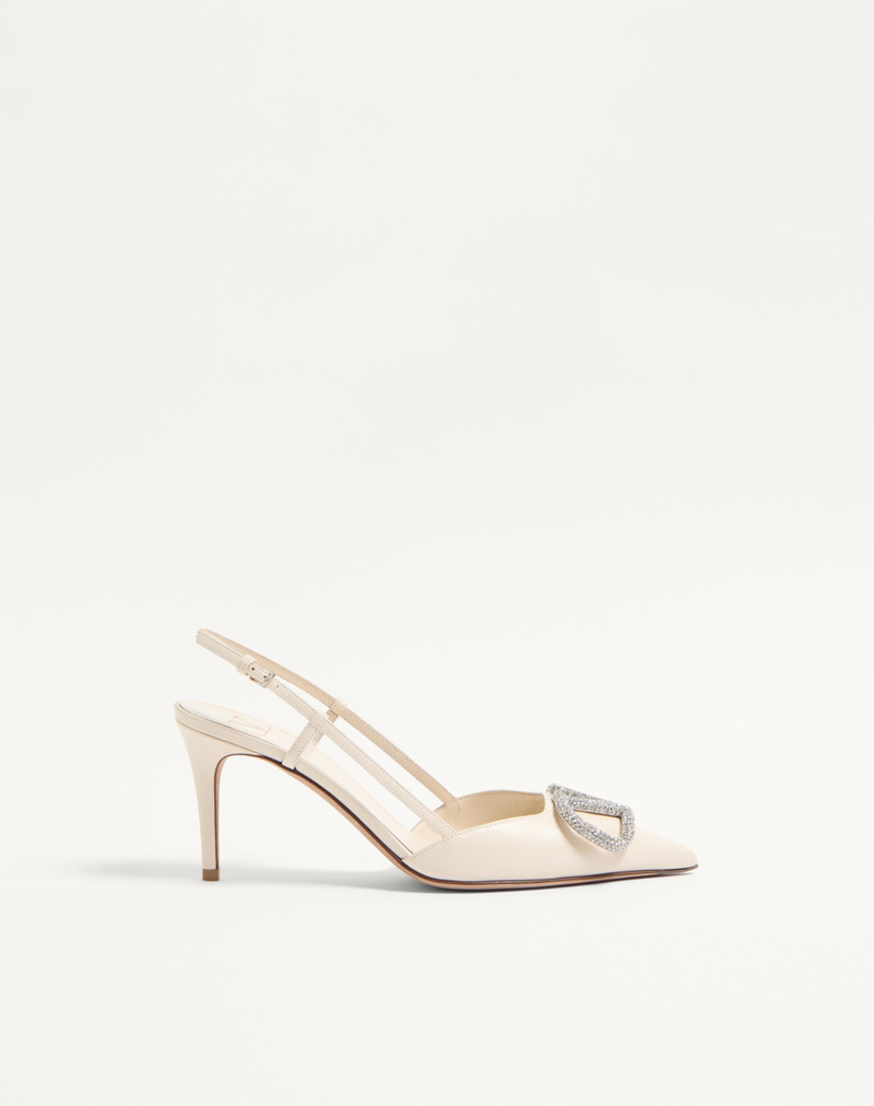 VLOGO SIGNATURE SLINGBACK PUMP IN CALFSKIN LEATHER 80MM 1