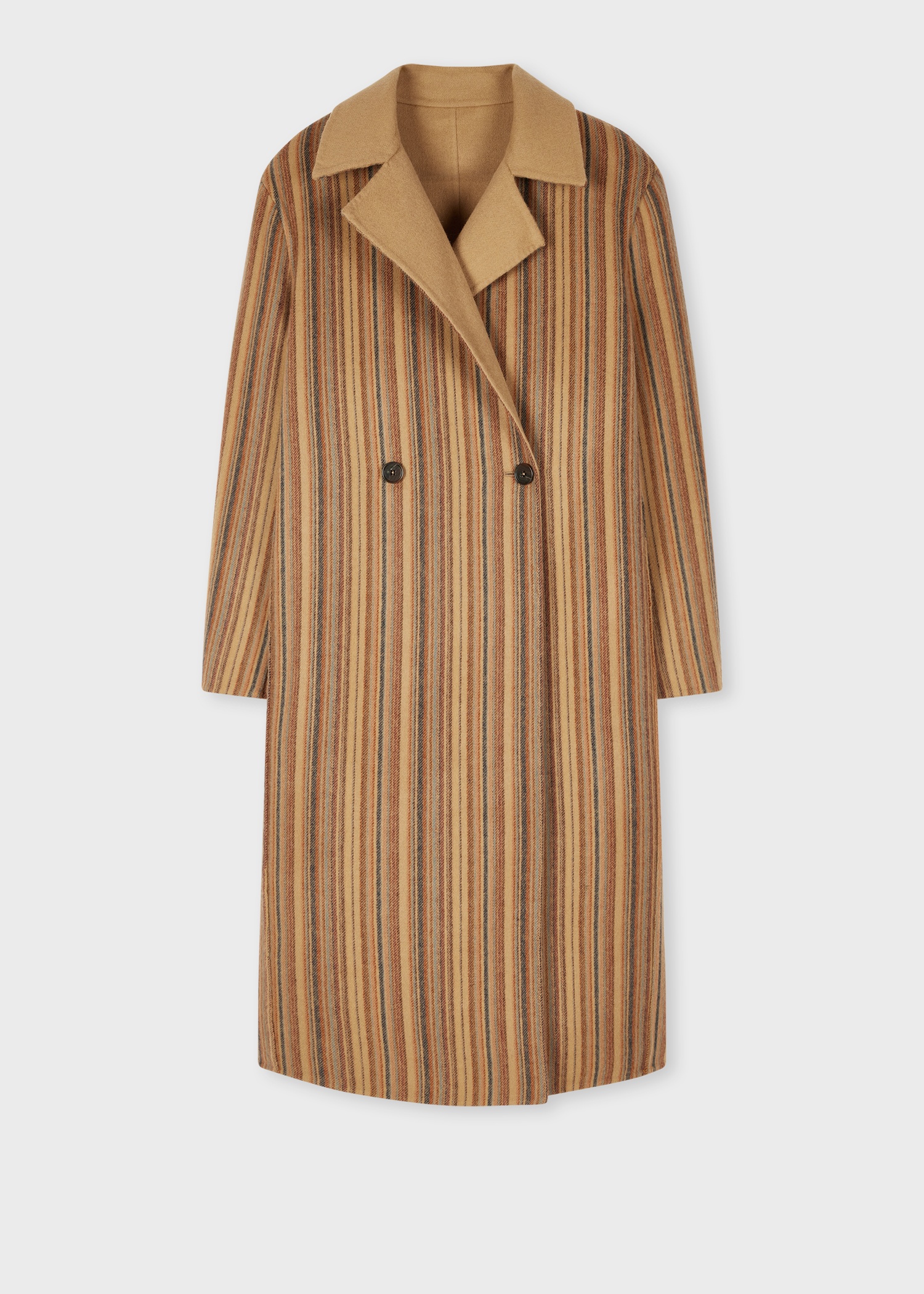 Women's Wool Reversible 'Signature Stripe' Cocoon Coat - 3