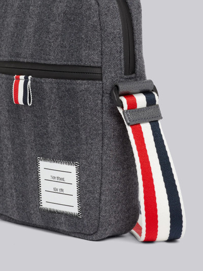 Thom Browne Medium Grey Double Face Melton 4-Bar Stripe Strap Camera Bag outlook