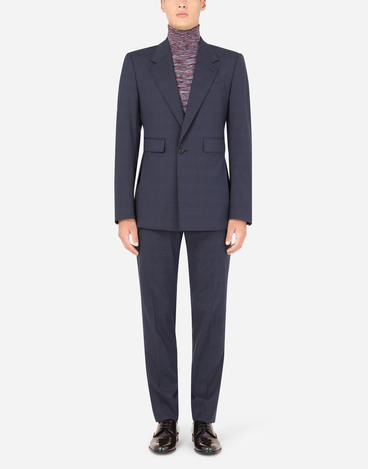 Stretch glen plaid wool Sicilia-fit suit - 1