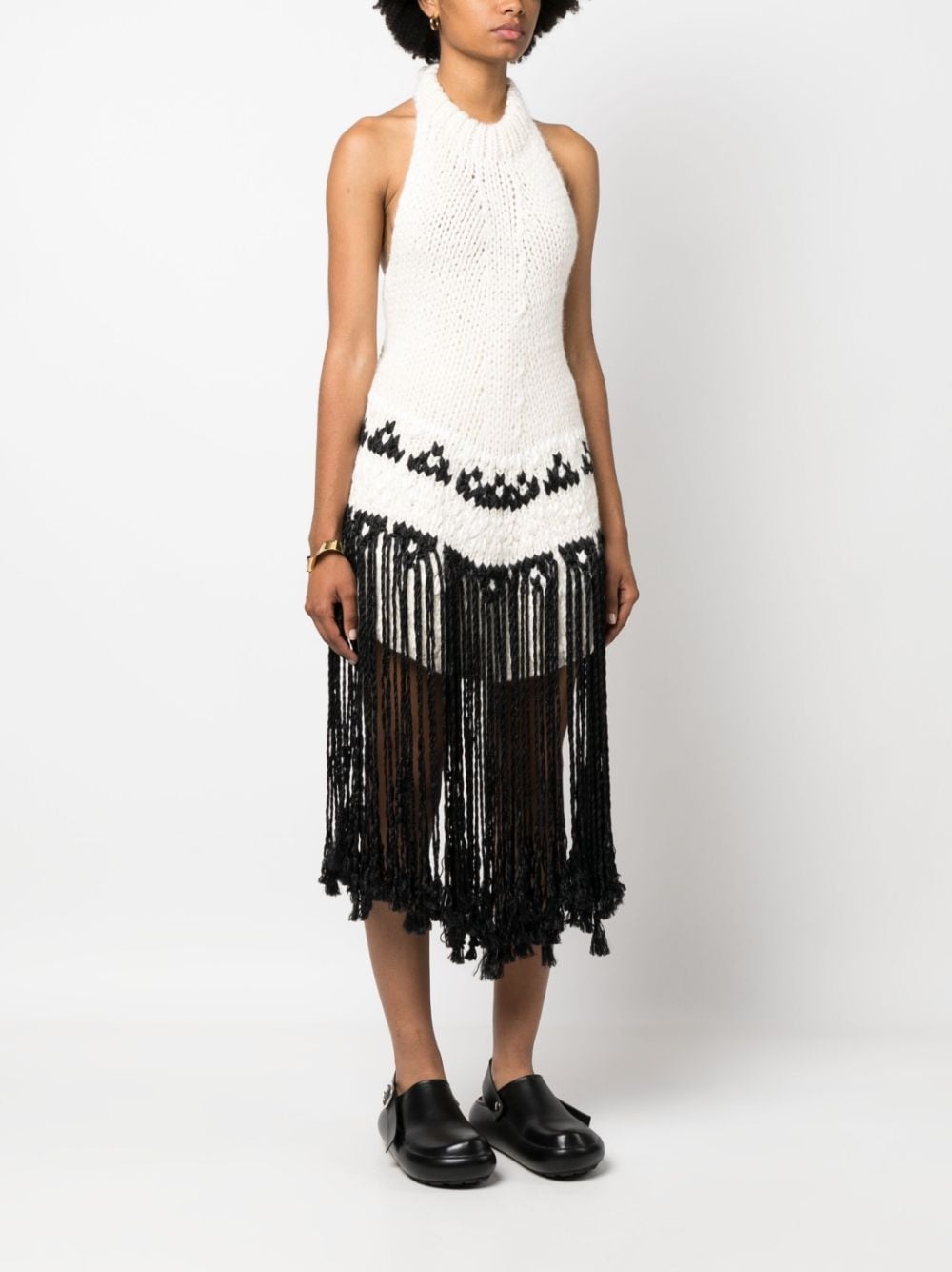 fringed knit halterneck top - 3