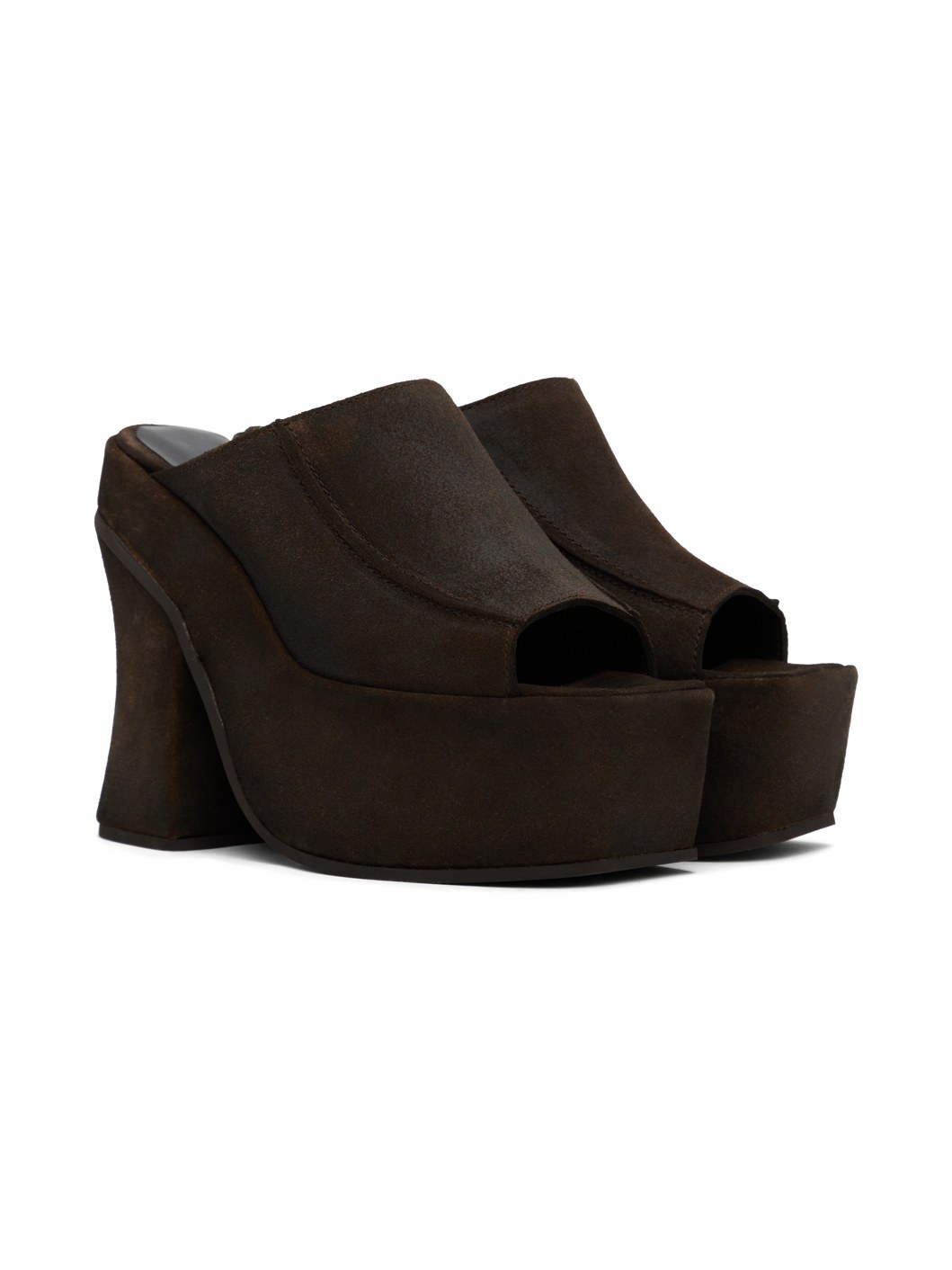 Brown Frame Mules - 4