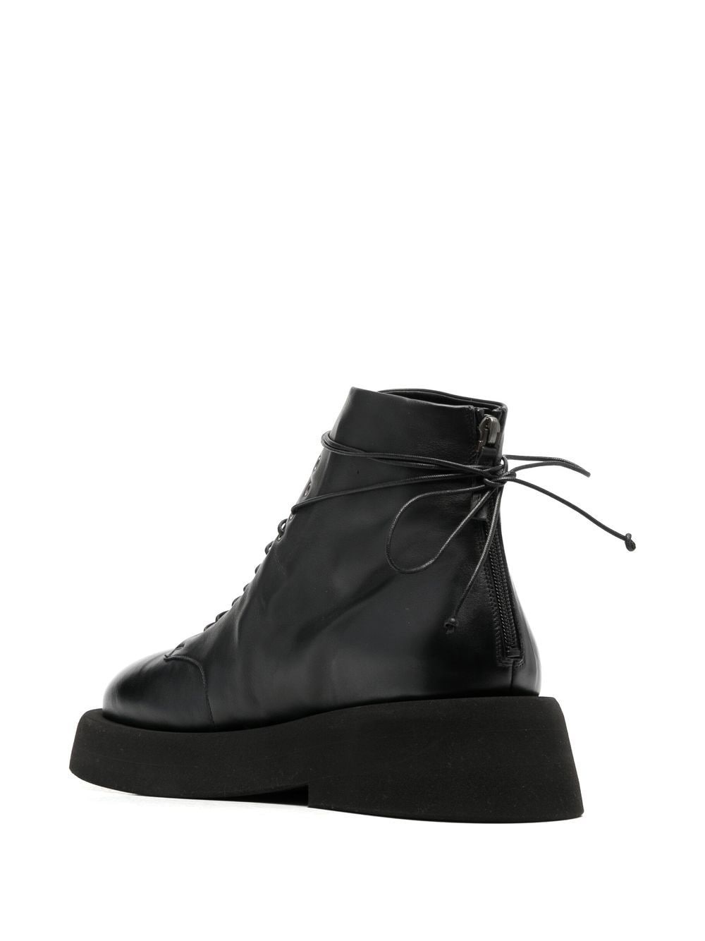 zip-back leather ankle boots - 3