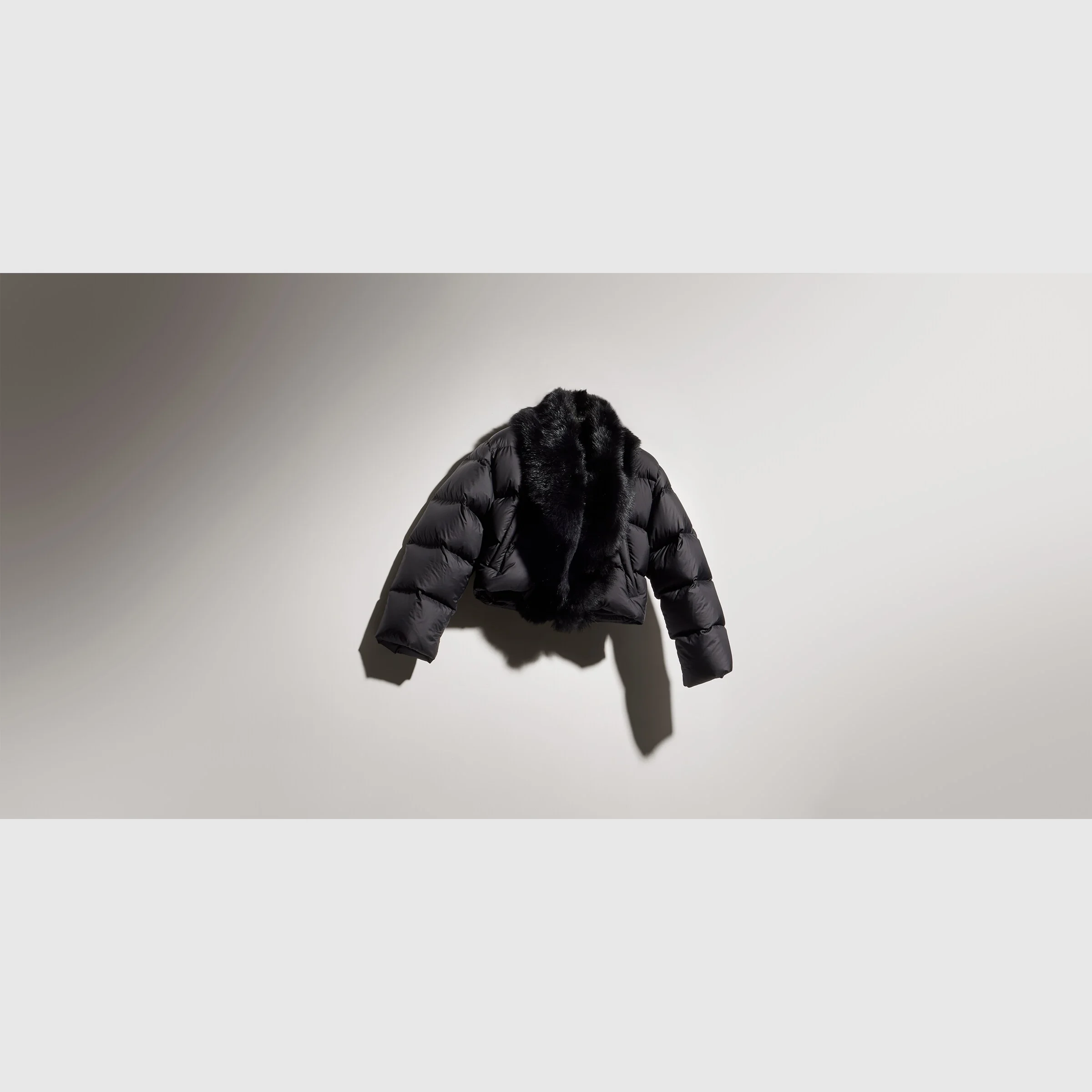 Padded polyester jacket with shearling - 1