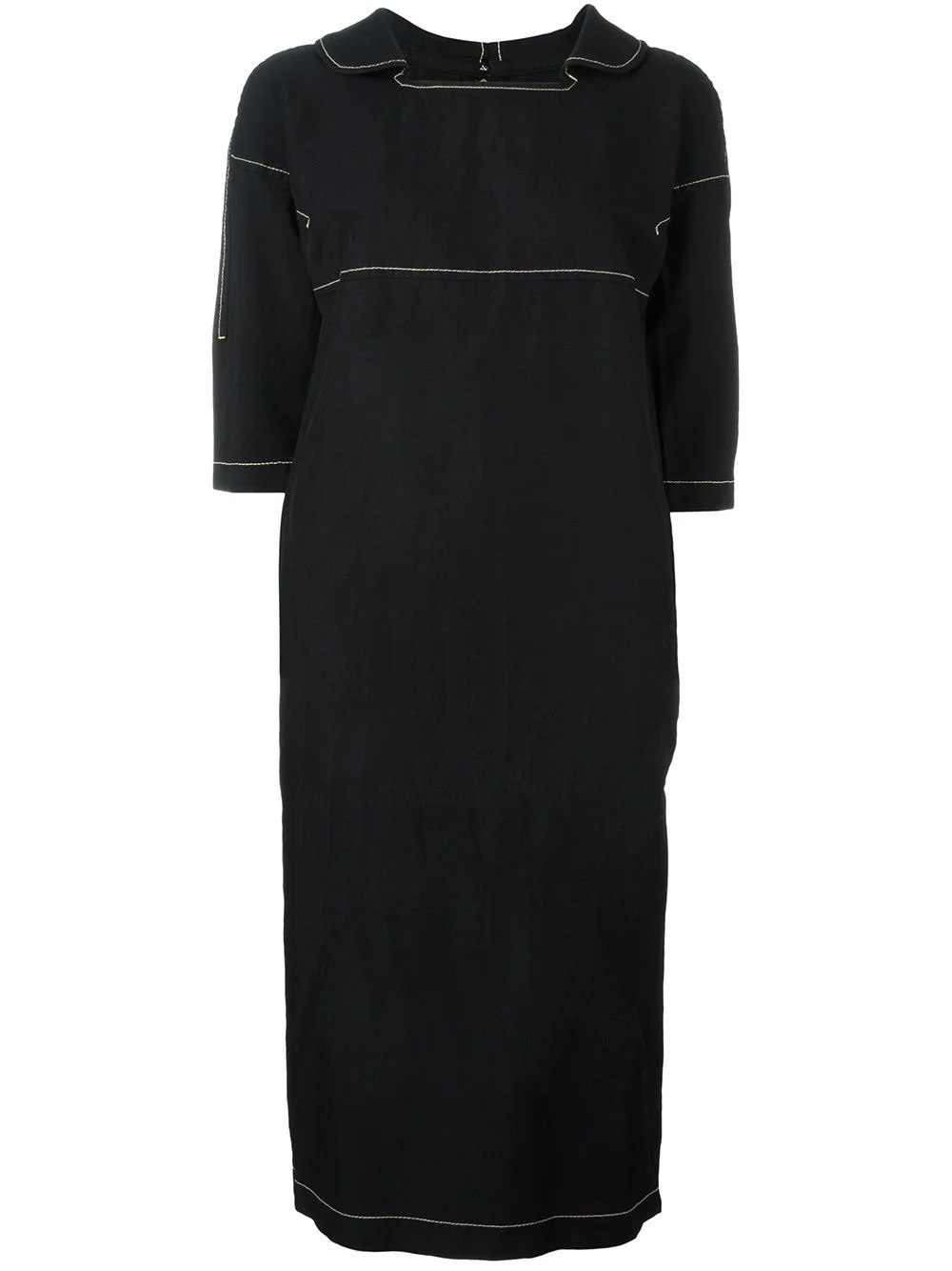 relaxed boxy collar dress - 1