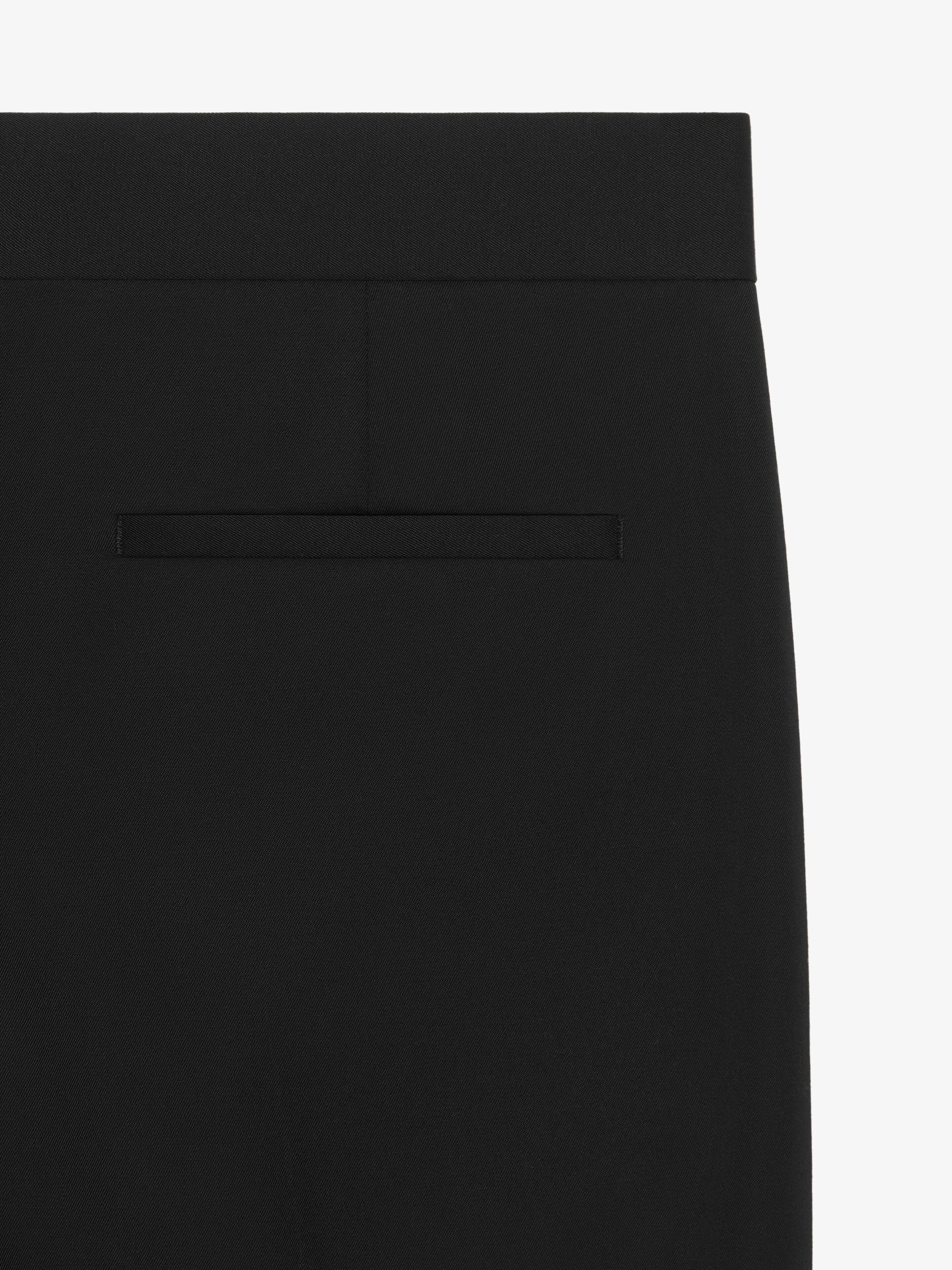 SLIM FIT TAILORED PANTS IN WOOL WITH SATIN DETAILS - 5