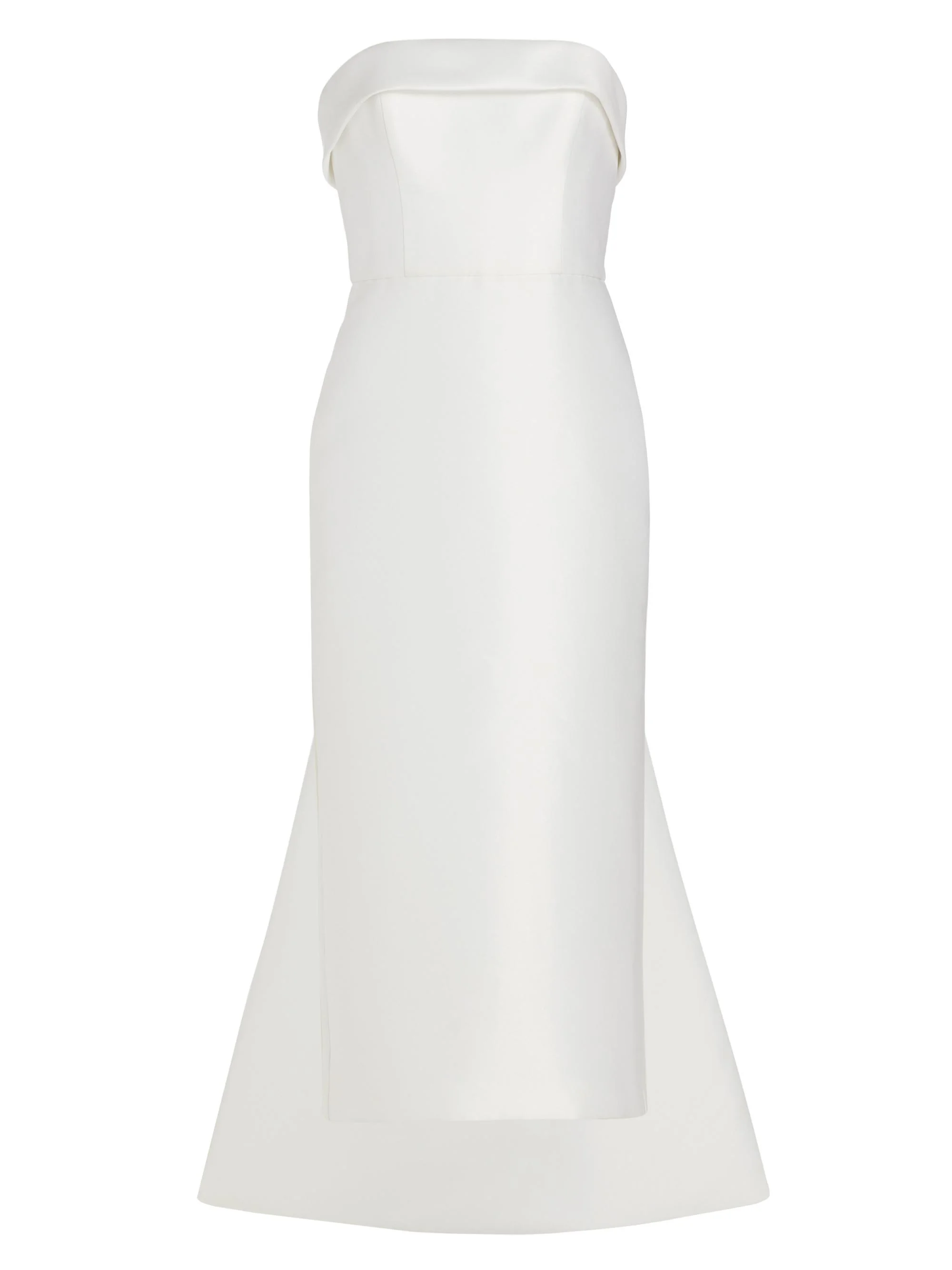 Women's Mikado Satin Tea-Length Bridal Dress - Ivory - 1