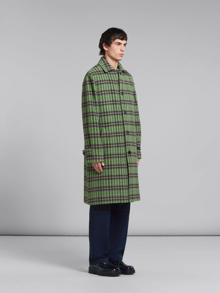 WOOL COAT WITH WAVY CHECK PATTERN - 6