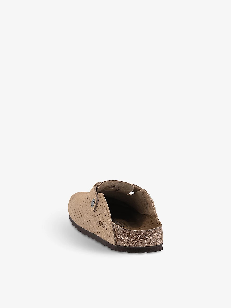 Boston embossed suede backless clogs - 4