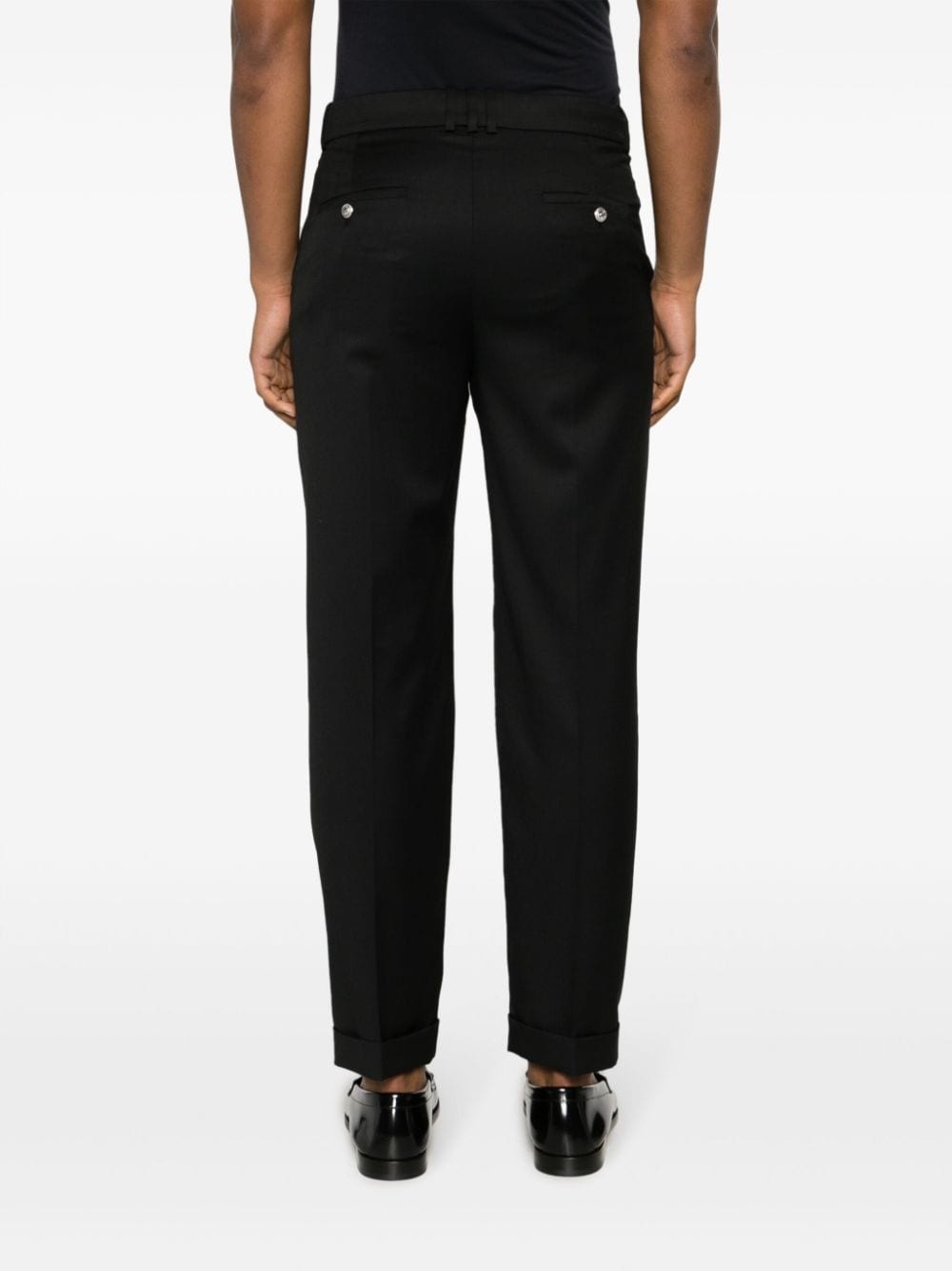 tapered wool trousers - 4