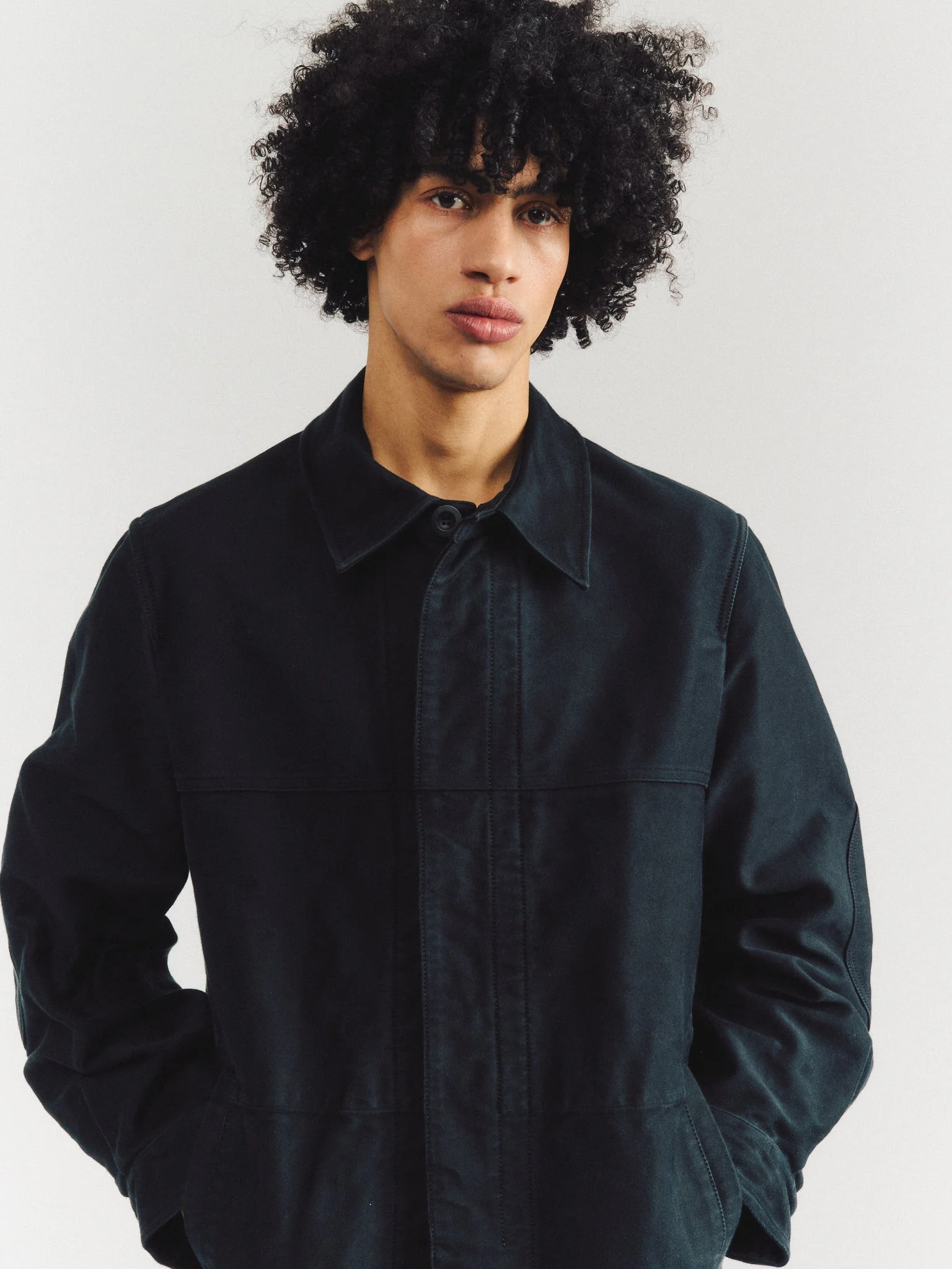 MORU JACKET - FAILLE - BLACK - 1