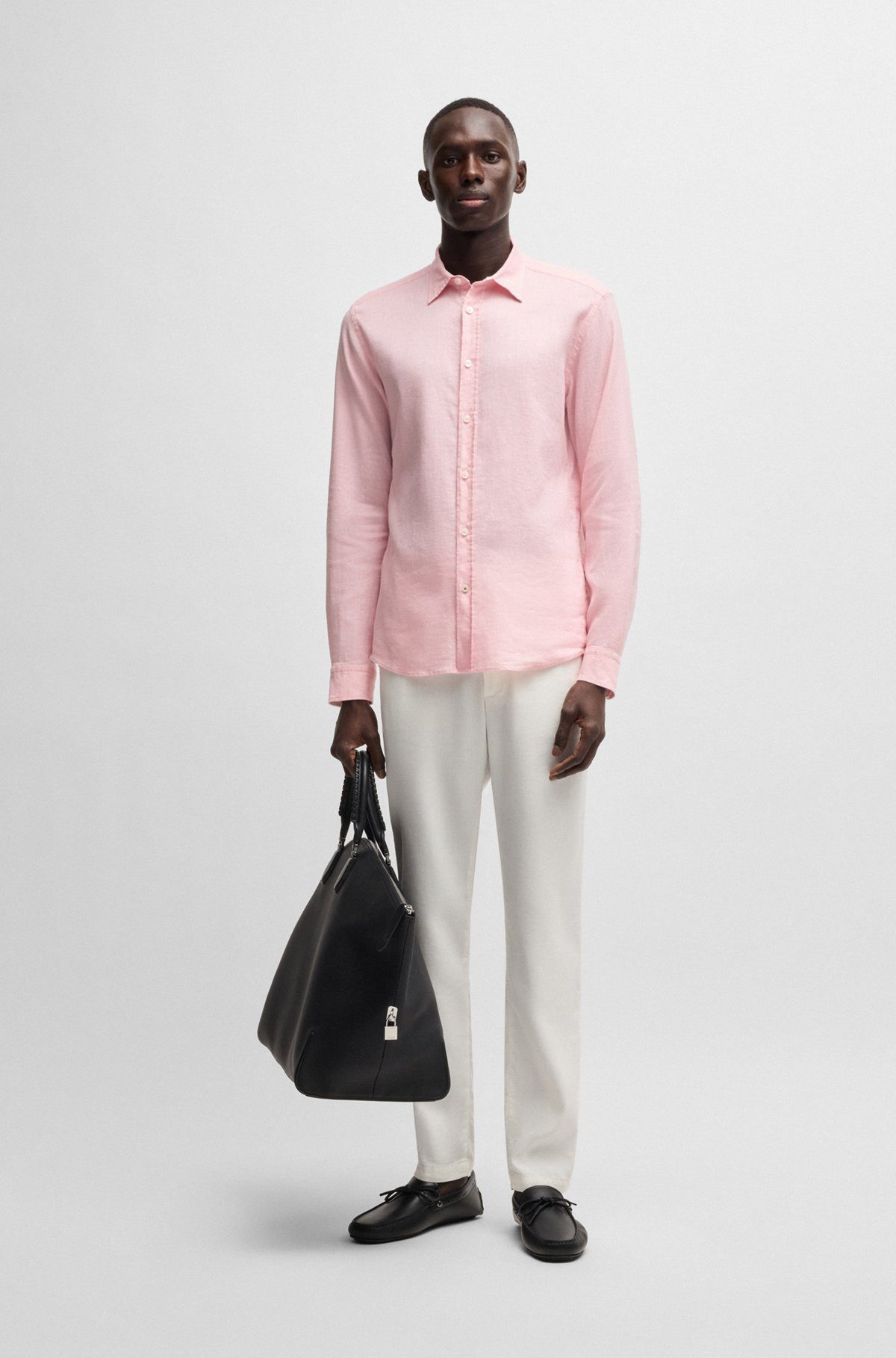 SLIM-FIT SHIRT IN STRETCH LINEN - 4