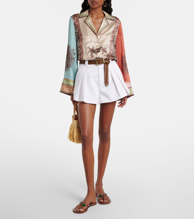FRAME The Structural pleated denim shorts outlook
