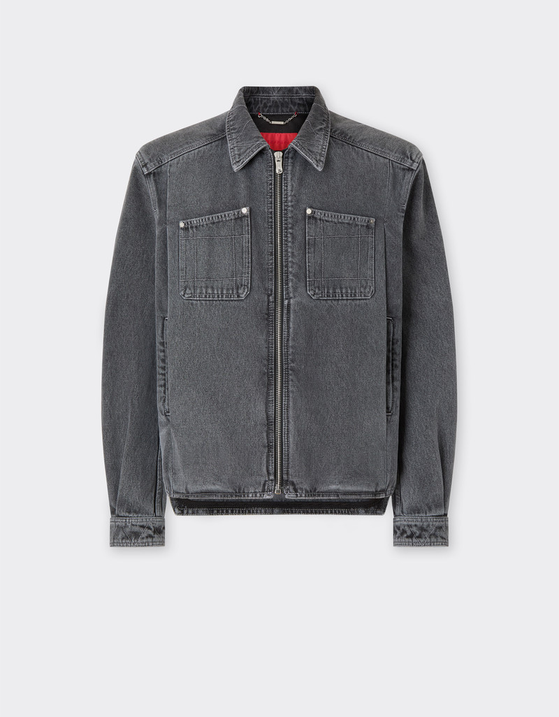 Dark marbled denim jacket 1