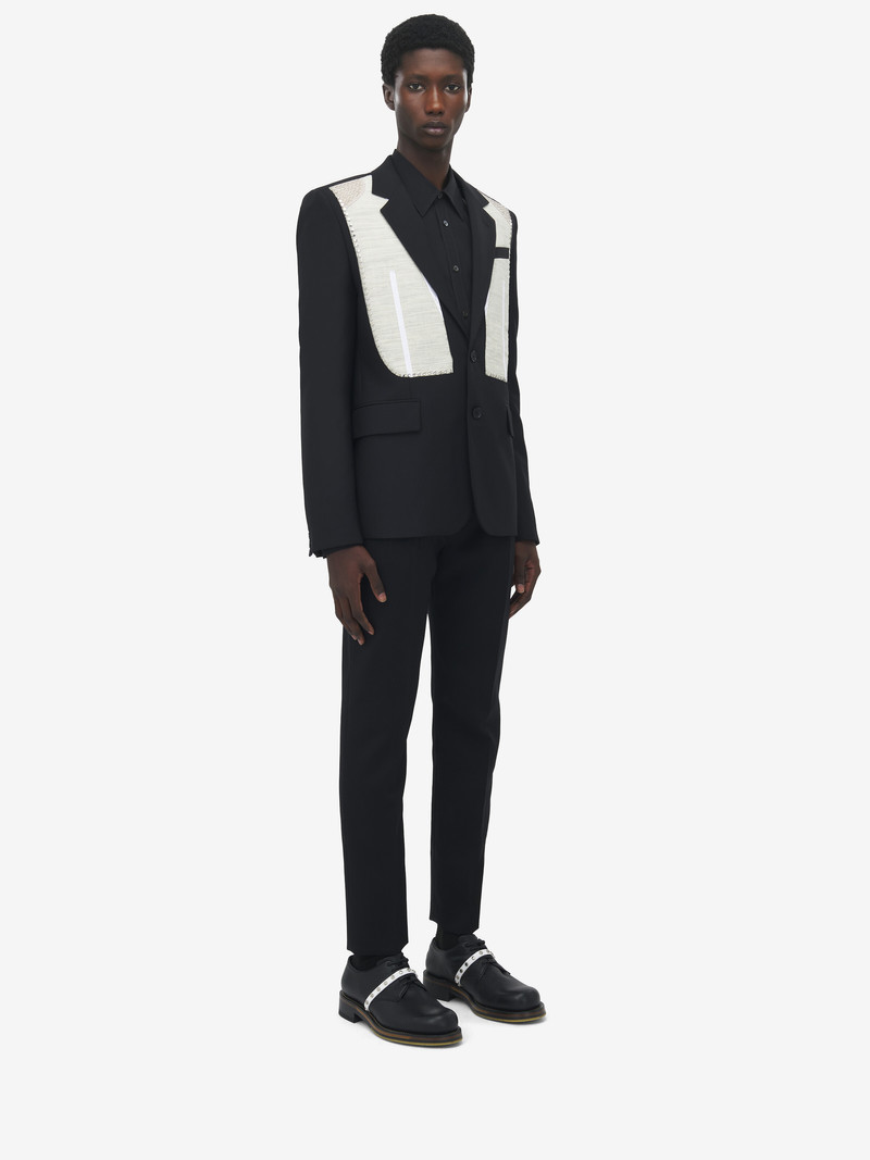 Canvas Detail Single-Breasted Jacket 4