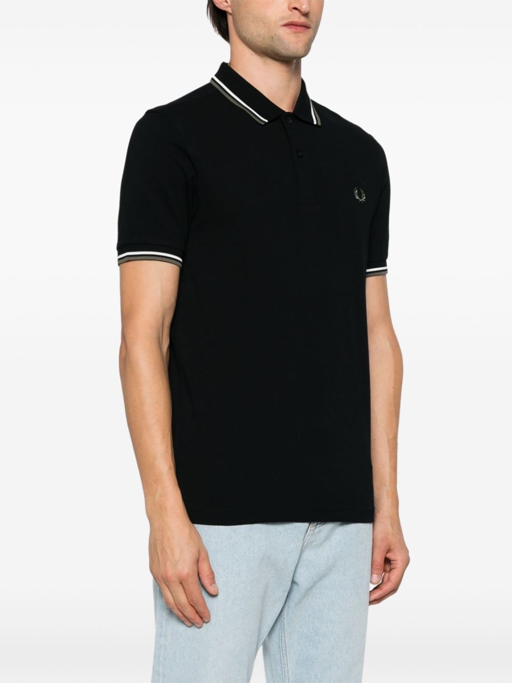 logo-embroidered polo shirt - 3