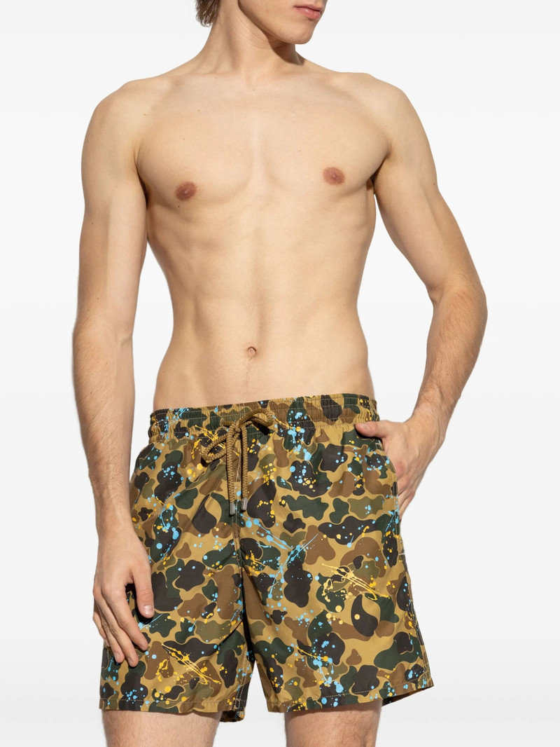 Palm Angels Palm Angels X Vilebrequin Paint-splatter Print Swim Shorts outlook