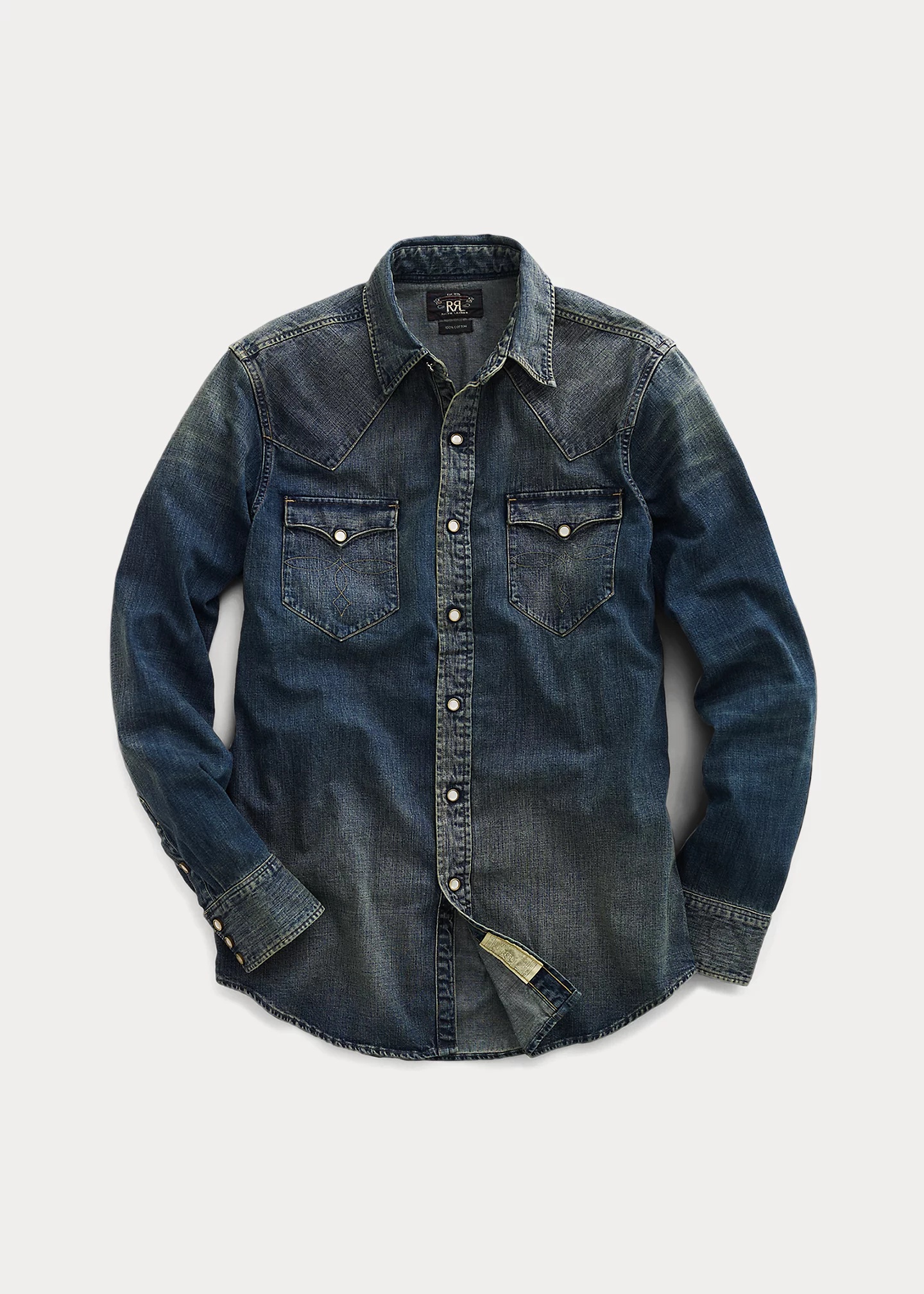 Slim Fit Denim Western Shirt - 1