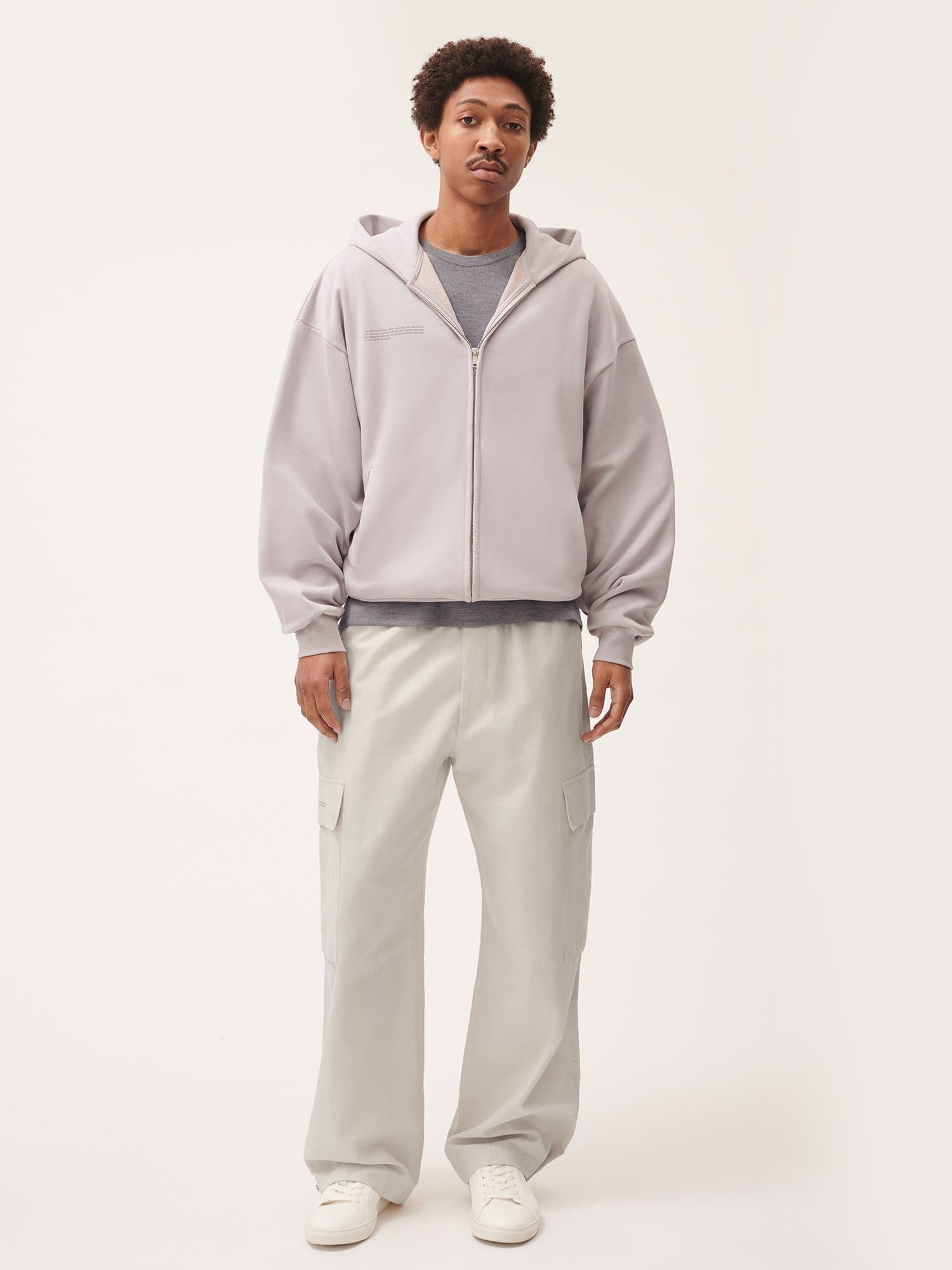Mens Natural Dye Zipped Hoodie - Daylight Purple - 3