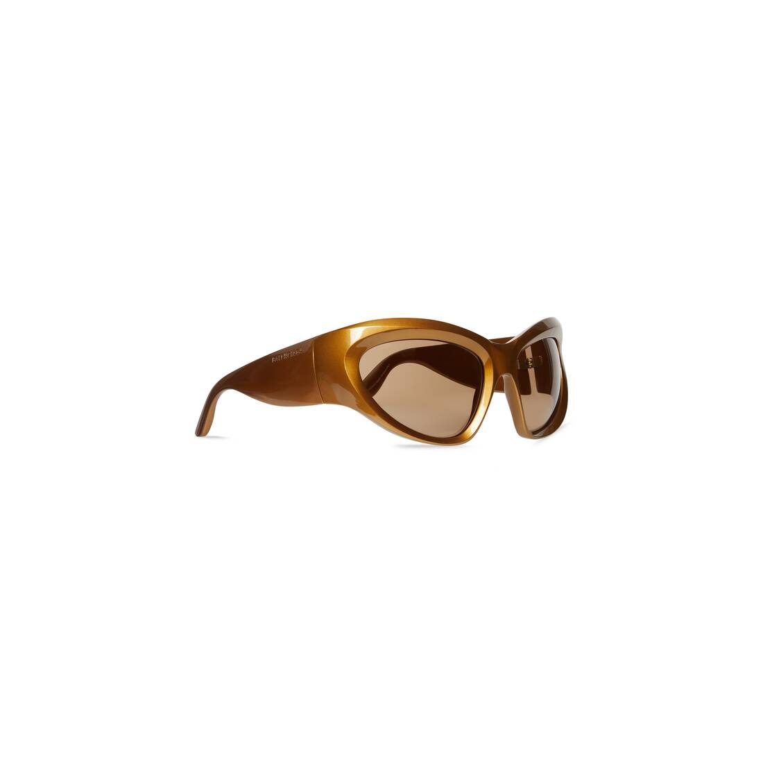 Wrap D-frame Sunglasses in Gold - 2