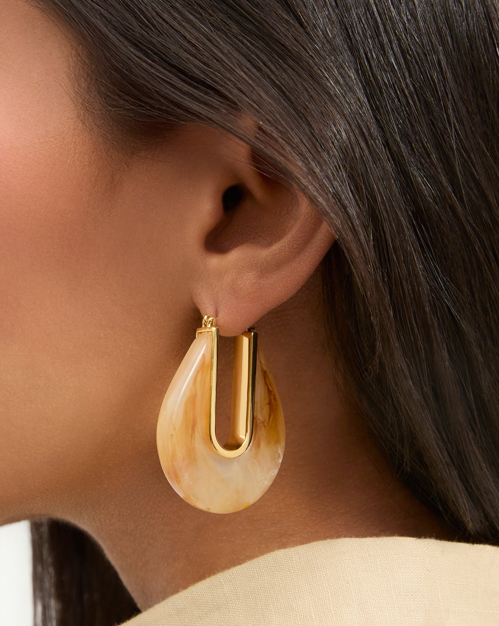 RESIN DROP HOOP EARRING - 2