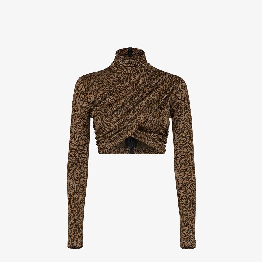 Brown organzine top - 1